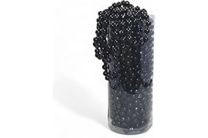 MIJOMA Perlengirlande – Elegante Perlenband, Perlenkette & Dekorative Perlenschnur | Stilvolle Tischdekoration, Weihnachten, Advent, Hochzeit | 8mm Deko-Perlen, 10 Meter (Schwarz)