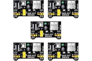 Dealikee 5pcs MB102 3.3V/5V Breadboard Power Supply Module for Arduino Board Solderless Breadboard