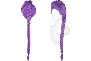 CWENDANER Cosplay Lila Wig für Frauen， Halloween Karneval Convention Party Deko und Süß Geschenk für Kpop Fans(105cm)