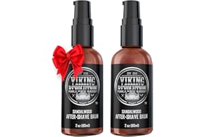 ‎VIKING REVOLUTION Luxury After-Shave Balm for Men - Premium After-Shave Lotion - Soothes and Moisturizes Face After Shaving - Eliminates Razor Burn for A Silky Smooth Finish - Sandalwood Scent (2 Pack)