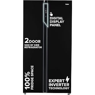 Haier 602L 3Star 2 Door Side by Side Frost Free Refrigerator|100% Convertible|Expert Inverter Technology|Digital Display Panel|Triple Twist Ice Maker|