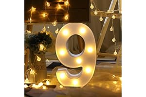 GUIJIYI Dewanxin LED Decorativos Números Iluminados,0-9 Luminosas Decorativas con Luces LED,Números Arábigos para el Cumpleaños Fiesta de Bodas Decoración de la Barra Dormitorio Colgante de Pared(9)