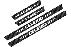WYXAXNM 4Pcs Car Door Sill Protector for Suz-uki Celerio, Carbon Fiber Outer Door Sill Non-Slip Kick Plates Sticker Trim, Auto Accessories Scuff Guard Threshold Cover Pedal Edge Entry Guard Decorative