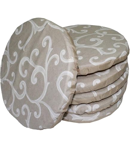 Confezioni Giuliana Set 4 Cuscini Coprisedia Con Fascia Elastica Sonia - Stile Etnico 40x40 Cm - Made In Italy - Rosso - 3