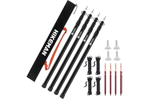 HIKEMAN Pali per Tende Pali da Campeggio per Tenda da Sole Tenda da Sole Portico Vele da Sole Telo Altezza Altezza Regolabile Telescopico in Alluminio 90-230 cm