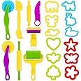 Lictin Dough Tools and Cutters, 20Pcs Kids Toddlers Modeling Clay Tools Set, Plastic Dough Accessories Clay Extruders Rollers Molds