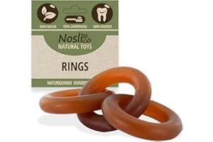 Nosli Natural Toys pierścień do gryzienia dla psów • gryzak premium ze 100% naturalnego kauczuku bez barwników • zabawka do żucia dla psów • wytrzymała zabawka dla małych i dużych psów • gumowy