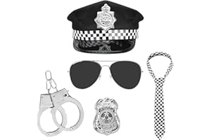 WKPBJX Police Costume Kids, Police Costume, 5 PCS, 6 PCS, 8 PCS Police Accessories, for TeensHalloween Party Dress Up Police Outfit Men Or Women