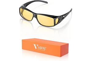 VMJFBJ Nachtfahrbrille Herren & Damen – Nachtsichtbrille für Autofahrer mit gelben polarisierten Gläsern – Nachtbrille für Brillenträger & Scheinwerfer Brille
