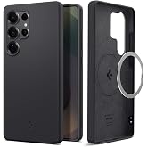 Spigen Galaxy S25 Ultra ile Uyumlu Magnet Kılıf Silicone Fit Mag Fit Kaymaz Silikon Siyah Kapak - ACS09017 (Spigen TR Garanti