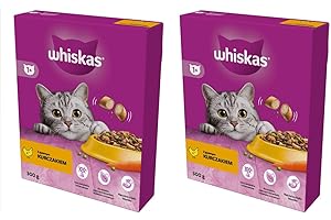Whiskas Adult 1+ sucha karma dla kotów z kurczakiem, 2 sztuki w opakowaniu (2 x 300 g) w kartonie