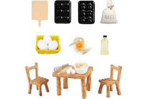 Amebleak Wichtel Zubehör 19 Stück Miniatur Puppenhaus Zubehör Weihnachten Mini Wichtel Zubehör Backen Wichtel Tisch und Stühle für Weihnachten Miniatur Deko