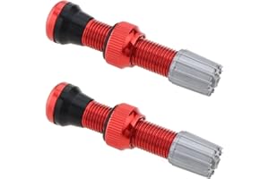 EMSea 2 Pezzi Valvola dell'aria Tubeless Valvola Della Gomma In Lega Di Alluminio Valvole A Base Rotonda Piccole Dimensioni Stelo Valvola Tubeless Bici Da Strada MTB (con Tappi)