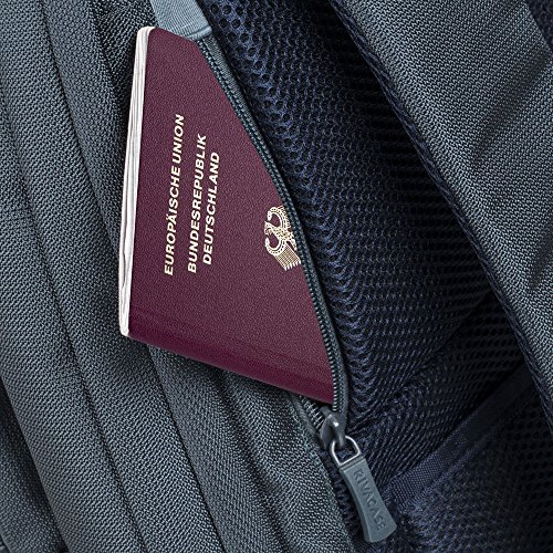 RIVACASE Notebook Rucksack bis 17.3“ – Elegante Tasche mit gepolsterten Schultergurten und Belüftungsystem – Aquamarine - 5