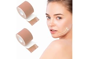 TUKNON Face Lift Tape,Parches Antiarrugas Faciales,Parches Faciales Antiarrugas,Parches Antiarrugas,Cinta de Levantamiento Facial,Wrinkle Patches,2.5cm*5m Face Tape Lift Adhesivo Facial,2 Piezas,Beige