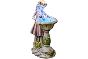 HoveeLuty Estatua De Hadas Solar Estatua De Jardín De Hadas Adornos De Jardín De Hadas Solares Al Aire Libre Figuras De Hadas De Hadas