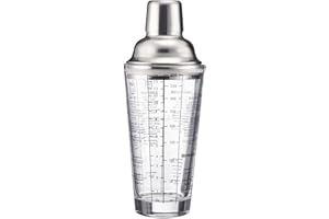‎WESTMARK Westmark Cocktail Shaker Sam – Shaker mit Skala und Sieb, professioneller Cocktail-Mixer, Bar Zubehör, inkl. Rezepte zum Mixen von Margarita und mehr – Edelstahl, Glas, 400 ml