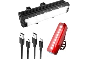 Lorrtta Bike Lights Front and Back, 7000 Lumens Super Bright Long Running Time Multiple Modes Bicycle Lights Waterproof Rechargeable Bike Light Set 5 LED Front Bike Light for Cycle Lights