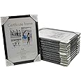 Innova Home Pack of 12 Plastic A4 Certificate Photo Picture Frame Styrene Acetate Fronts With Stands (Black)
