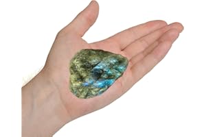 Erliway 2-3'' Labradorite Raw Crystals, Natural Rough Crystals and Healing Stones, Crystal Rocks and Gemstones for Tumbling Cabbing Fountain Rocks Decoration Wire Wrapping Reiki (0.15-0.22lb)