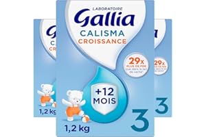 Laboratoire Gallia - Calisma Croissance 3ème âge - Lait en Poudre pour Bébé - Sans Huile de Palme - Lait Bébé dès 12 mois - Lot de 3x1,2kg