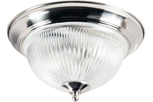 Happy Homewares Traditional Satin Chrome IP44 Bathroom Ceiling Light Fitting