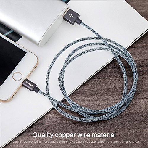 Lightning Kabel BECASO Iphone Ladekabel Datenkabel 2M für iPhone 7/7 Plus SE 6S/6S Plus/6 Plus, 5S/5C/5S Plus/5 Plus, iPad Air 2, iPad Mini 3(Grau) - 2