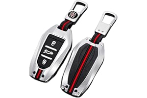 Otai Carcasa para Llave Remota de Aleación de Zinc Cubrir Para Peugeot 308 408 508 2008 3008 4008 5008 Citroen C4 C4L C6 C3-XR 3 Botones (Plata)