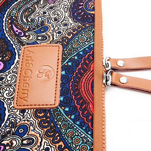 7,0 – 7,9 Zoll Apple iPad Mini 1 2 3 4 Schutzhülle – sehr hochwertige & edel verarbeitete Tablettasche / Tablethülle aus Canvas-Gewebe mit eingenähten Innenfutter und aufwendigen Designeraufdruck! Die Hülle eignet sich auch für Tablets anderer Hersteller bis 320 x 215 mm ( zirka 7,0“ bis 7,9“ )blaues Muster - 2