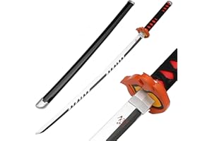 ZNLVZSH Demon Klinge Holz Samurai Schwert, Anime Cosplay Ninja Sword Requisiten, für Slayer Fans Weihnachten oder Geburtstag Anime Liebhaber Dekorative Spielzeug, 41 Zoll, Kamado Tanjirou 3