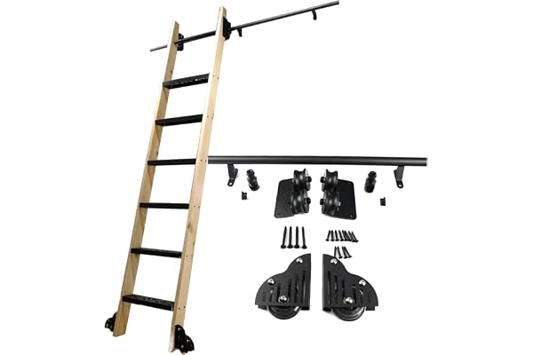 Glidande stege Bibliotek Rullstege Hårdvara Track Kit, Bibliotek mobil stege Track för hemmakontor, med golvrullhjul Rund spår/skena (ingen stege) (Storlek: 3,3 fot/100 cm spårsats)