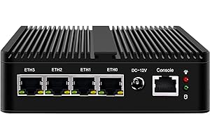 KingnovyPC Firewall Micro Appliance, 4 porte i226 2.5GbE LAN Fanless Mini PC N5100, 8GB DDR4 128GB NVMe, 4*USB, HDMI, Gigabit Ethernet AES-NI VPN, Router PC, Openwrt, Pfsense Plus