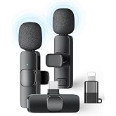 AMBLIC New K9 Mic Wireless Micophone Dual Mic | Plug & Play with Type-C Noise Cancelling Fur for Video Recording, Vlogging, I