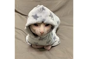 TENGTUD Hairless Kleidung, Sphynx/Devon Herbst und Winter verdicken mit Hut Kleidung
