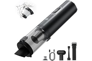 Minthouz Aspirapolvere Auto 16000Pa con Motore Brushless e Ultra Aspirazione, Aspirabriciole Illuminazione a LED aspirabriciole senza fili per Ufficio, Auto e Pulizia della Casa PC, Tastiera