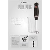 Raks Pera Plus 1700 Watt Paslanmaz 4 Bı&ccedil;aklı 600 ML.&Ouml;l&ccedil;me Kabı ve Kahvaltı Bı&ccedil;ağı Hediyeli El Blender