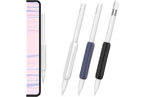 AHASTYLE 3 Pack Grips en Silicone pour Apple Pencil Pro, (USB-C) et 2ème Génération - Supports de Protection Ergonomiques pour iPad Stylo (Blanc+Noir+Bleu Nuit)