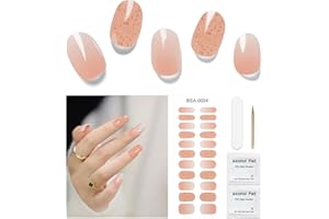 DUKASOU Unghie Adesive Gel, 22 Pezzi Adesivi/Pellicole per Smalto Vero, Adesivi per Unghie in Gel di qualità da Salone 100% Curati Strisce di Smalto Duraturo