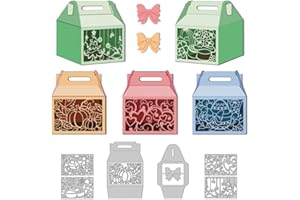 ‎DELORIGIN DELORIGIN 3D Cutting Dies for Gift Boxes, Festival, Metal Cutting Dies with Hollowed Trees, Bows Hearts, Eggs for Gift Wrapping, Easter