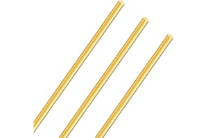 LAVMHAB Messingstab 6mm x 350mm, Messing Massiver Runde Stab für DIY Bastel (3 Stück)