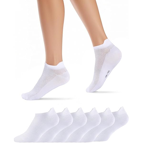 YouShow - Lot De 6 Paires Chaussettes Sport Unisexes - Coton 81%, Respirantes, Rembourrées - Pour Tennis, Randonnée, Running - Taille Unique