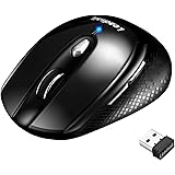 Wireless Mouse for Laptop Silent Cordless USB Mouse Wireless Optical Computer Mouse, 6 Buttons, AA Battery Used,1600DPI with