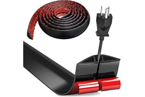 HENGRONGSHEN Flexibler Klein Kabelkanal Kabelbrücke Boden, Fussboden Kabelkanal, 3.0m x3cm Schlauchbrücke Boden Kabelabdeckung,Kabelkanal Boden Flach Kabelschutz für Büros,Wohnungen,Lagerhallen,Hotels,usw(Schwarz)