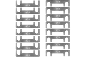 HYRYC Streifensicherungen Blattsicherung Flachsicherungsstreifen 16 Stk Auto Sicherung 30A 40A 50A 60A 70A 80A 100A 110A 125A 150A Maximale Spannung bis 32V, für PKW Wohnmobil (60A)