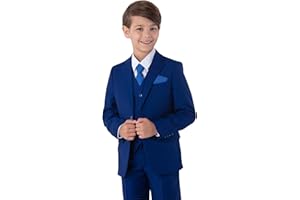 SANDER STELLAN Festlicher Kinder Anzug Jungen Hochzeit Anzug Kommunionanzug 6-teilig Royalblau