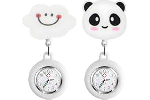 Begonia Niedliche Schwesternuhr Krankenschwester Uhr Süß Krankenschwesteruhr Tragbar Einziehbar Taschenuhr mit Leuchtend PflegeuhrSilikon Hängeuhr für Krankenschwester Mädchen