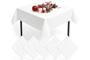 SOL 5pk White Paper Table Covers 90x90cm Tablecloths for Parties Cover Disposable - Thick Absorbent Design - Easy Clean Up for Weddings, Craft Activities, Kids’ Meals, Village Halls & Family Events