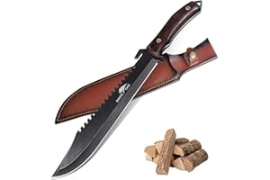 SMITH CHU Couteau D'extérieur de Survie Avec Fourreau, Lame Fixe Full Tang de Couteaux, de Chasse Robuste, de Camping Survival Tranchant