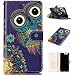 Produktbild Hozor Huawei P10 Plus 5.5 zoll Hülle Gemalte Erleichterung Drucken Design PU Ledercase Tasche Schutzhülle Anti-scratch Magnetverschluss Telefon-Kasten Handyhülle Bookstyle Handycover - Große Augen Eule