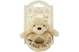Official Disney Winnie The Pooh Rattle - Soft Pooh Bear Baby Toy by Rainbow Designs